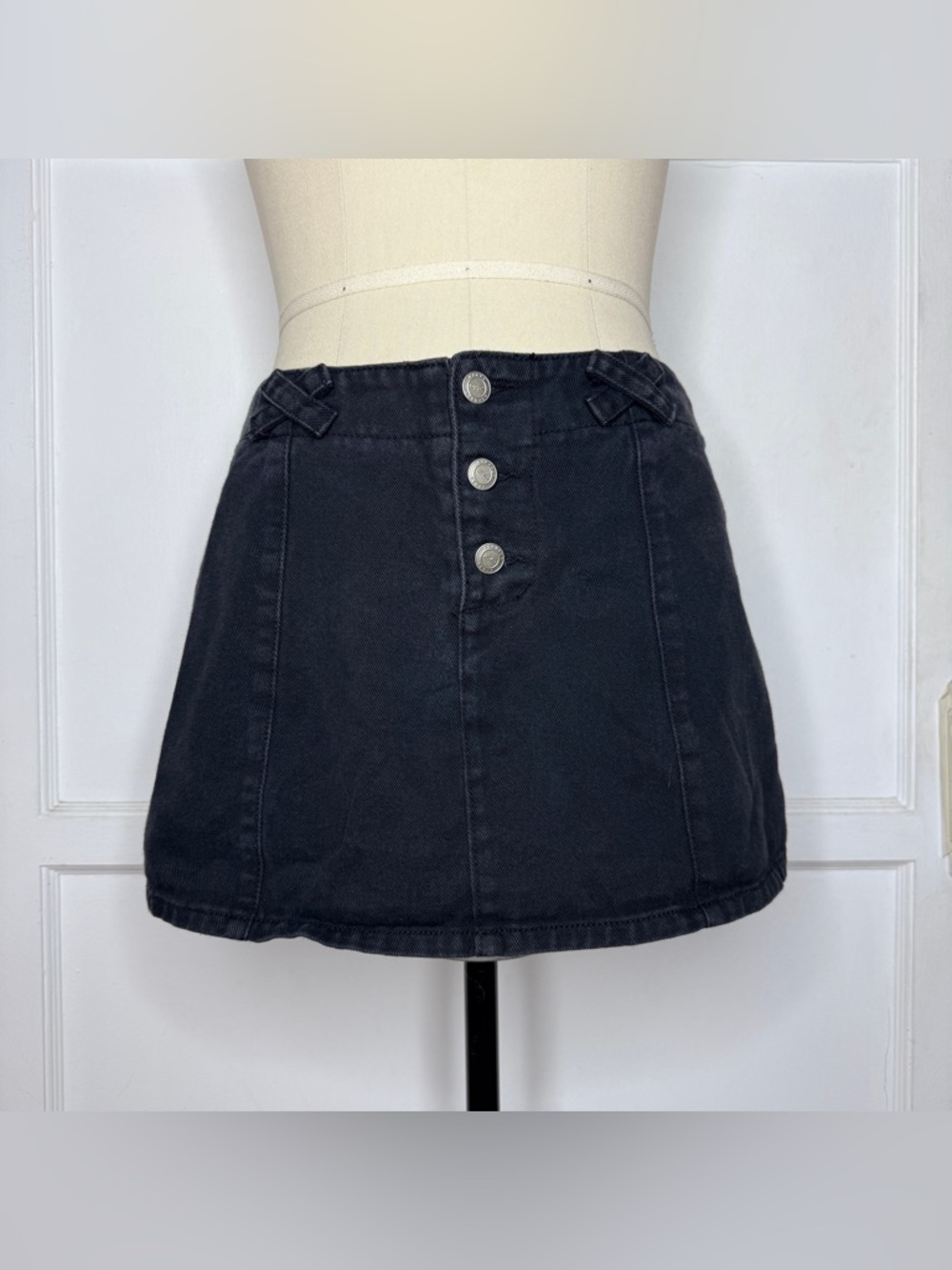 Paris Blues black denim mini skirt
